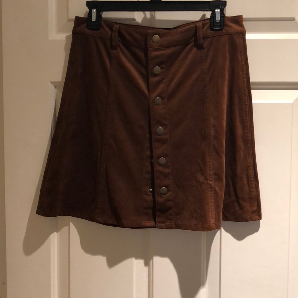 Brown button up skirt